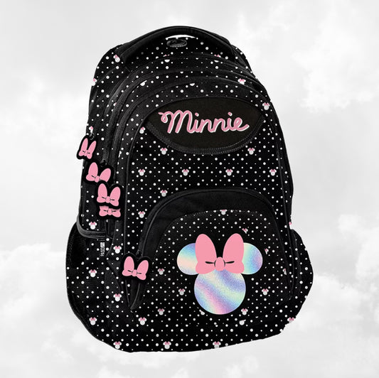 Sac à Dos Enfant Premium 39cm | Minnie Rainbow | 3 Compartiments