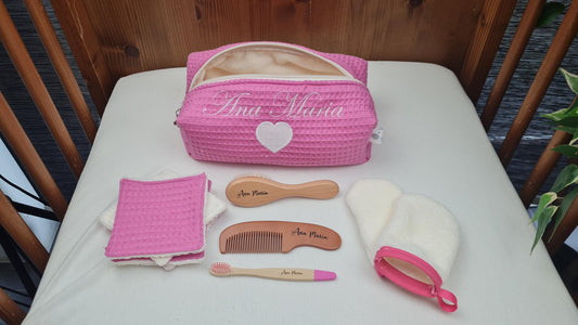 Créez Votre Trousse de Toilette Personnalisée | Peigne Brosse Lingettes inclus | Fille