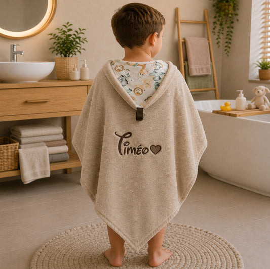 Créez Votre Cape de Bain Eponge Personnalisée | Class Garçon | 85cm x 85cm