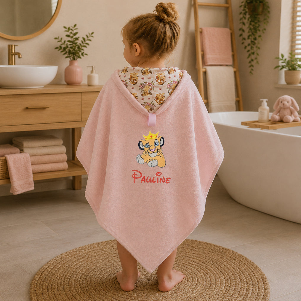 Créez Votre Cape de Bain Eponge Personnalisée | Thème Fille | 85cm x 85cm