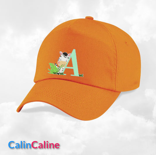 Casquette Enfant Personnalisée | Orange | Tour de tête 50cm à 62cm