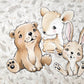 Tour de lit Cerf Ours Lapin | 3 coussins 60cm x 40cm | Coton et Velours | A personnaliser