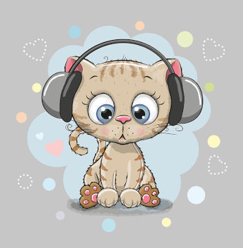 DJ Kitten Baby Plaid Blanket | 70cm x 95cm | Choice of minky color