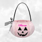 Sac à Bonbons Citrouille Halloween Brodé avec Prénom | Rose Clair