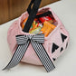 Sac à Bonbons Citrouille Halloween Brodé avec Prénom | Rose Clair