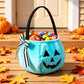 Sac à Bonbons Citrouille Halloween Brodé avec Prénom | Turquoise