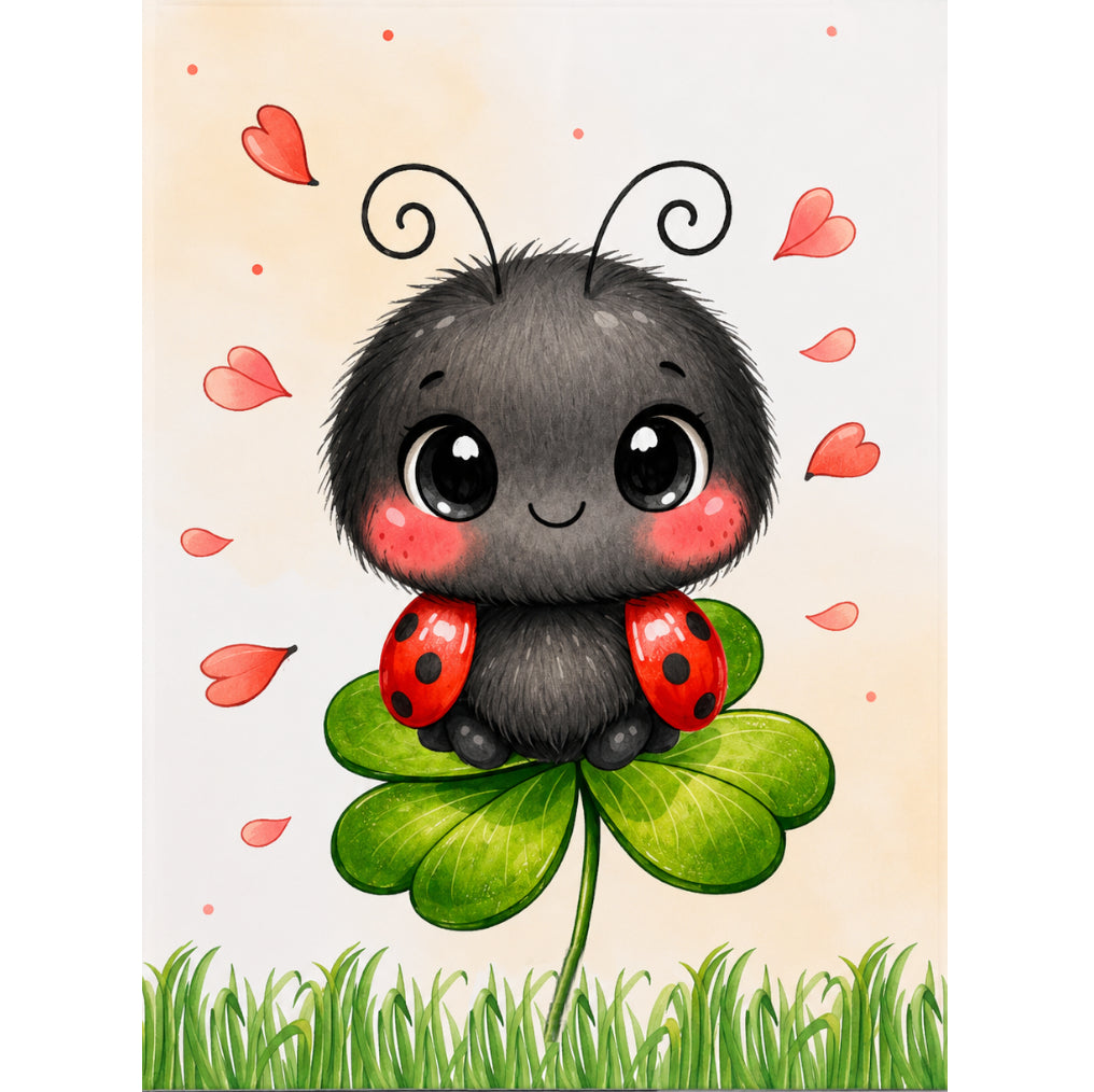 Couverture Plaid Bébé Coccinelle Ladybug | 70cm x 95cm | Minky au choix