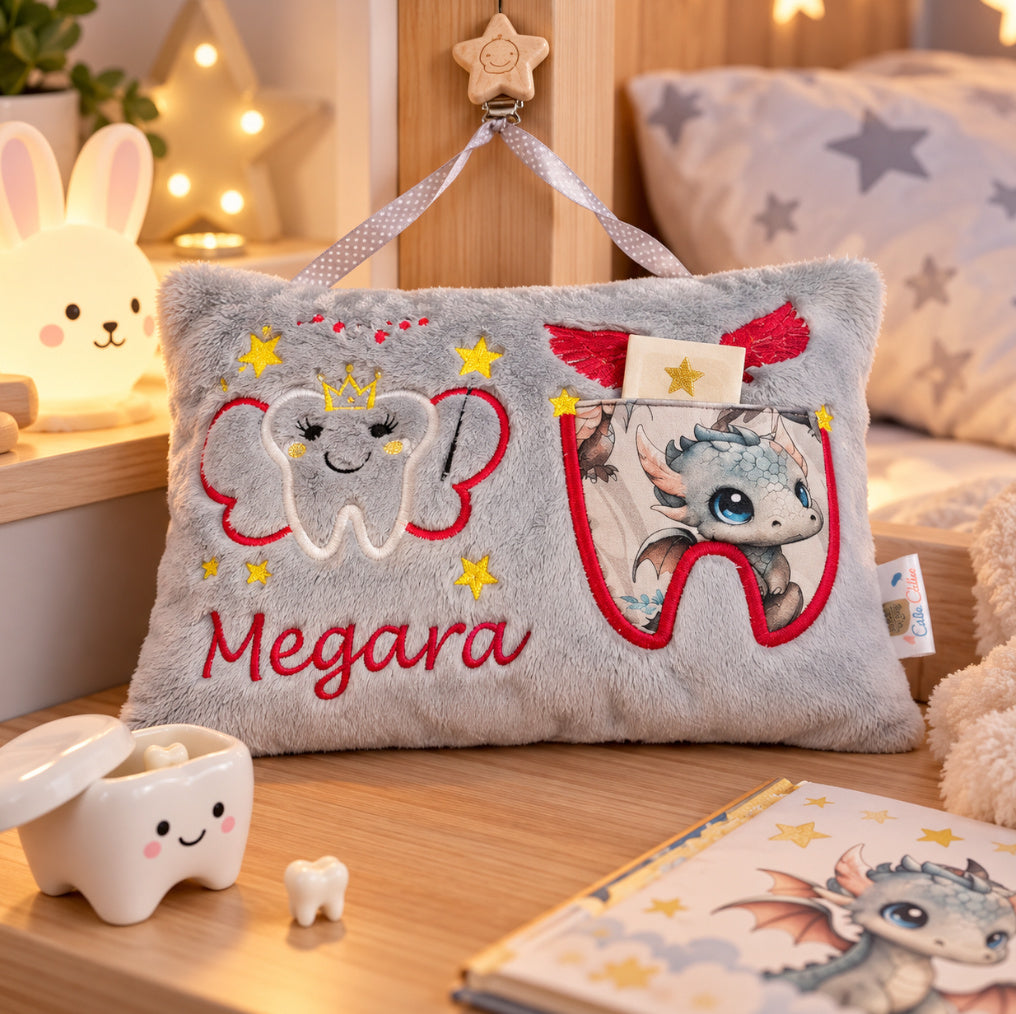 Créez Votre Coussin à dents de lait personnalisé | Modèle mixte | 21cm x 16cm