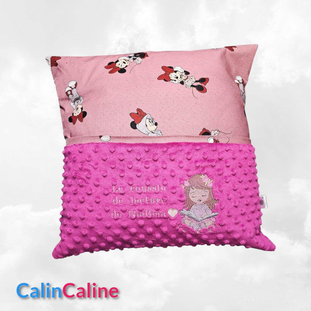 Créez Votre Coussin de Lecture Avec Prénom Brodé | 45cm x 45cm | Fille