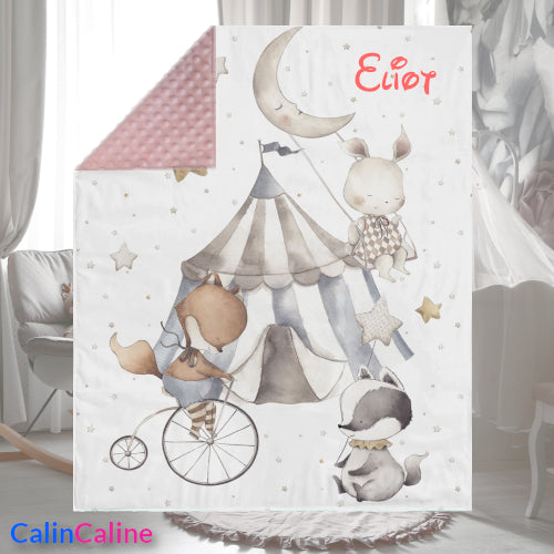 Couverture Plaid Bébé Petit Cirque | 70cm x 95cm | Minky au choix