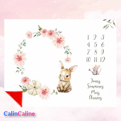Couverture Etape Lapin Rose | A personnaliser | 95cm x 75cm