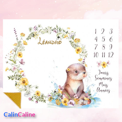 Couverture Etape Loutre Fleurie | A personnaliser | 95cm x 75cm