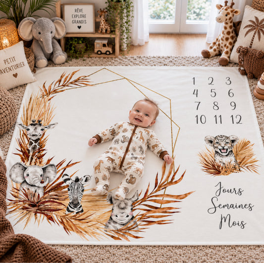 Couverture Etape Savane Brun | A personnaliser | 95cm x 75cm