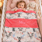 Créez Votre Couverture Bébé 70cm x 95cm | Coton et Minky Fille | Modèle 2