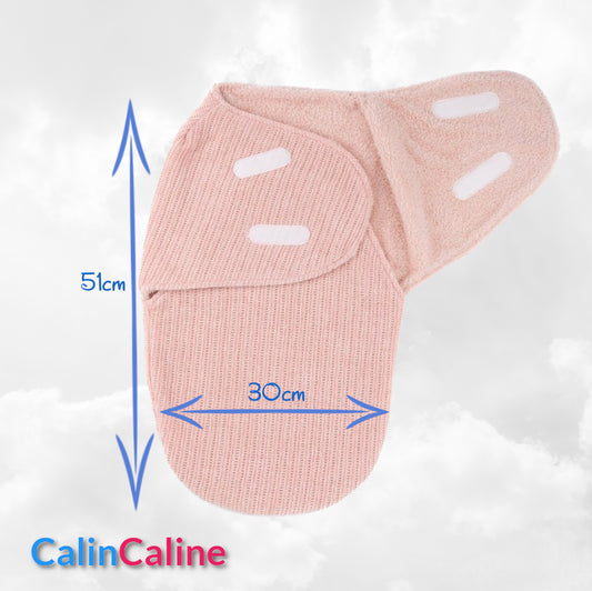 Couverture d'Emmaillotage Bébé | Rose | 51cm x 30cm | Avec Prénom Brodé