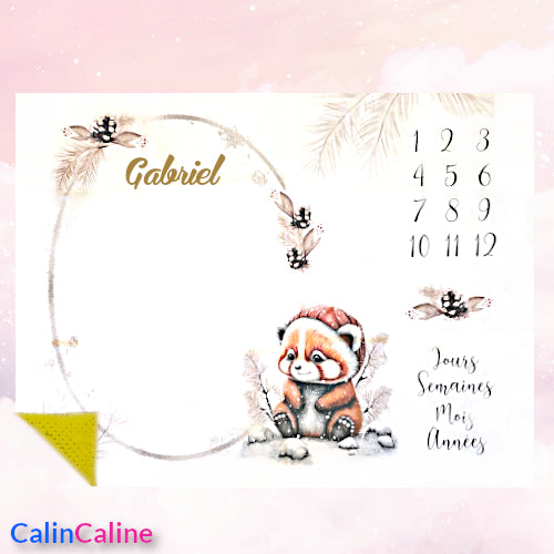 Couverture Etape Panda Roux | A personnaliser | 95cm x 75cm