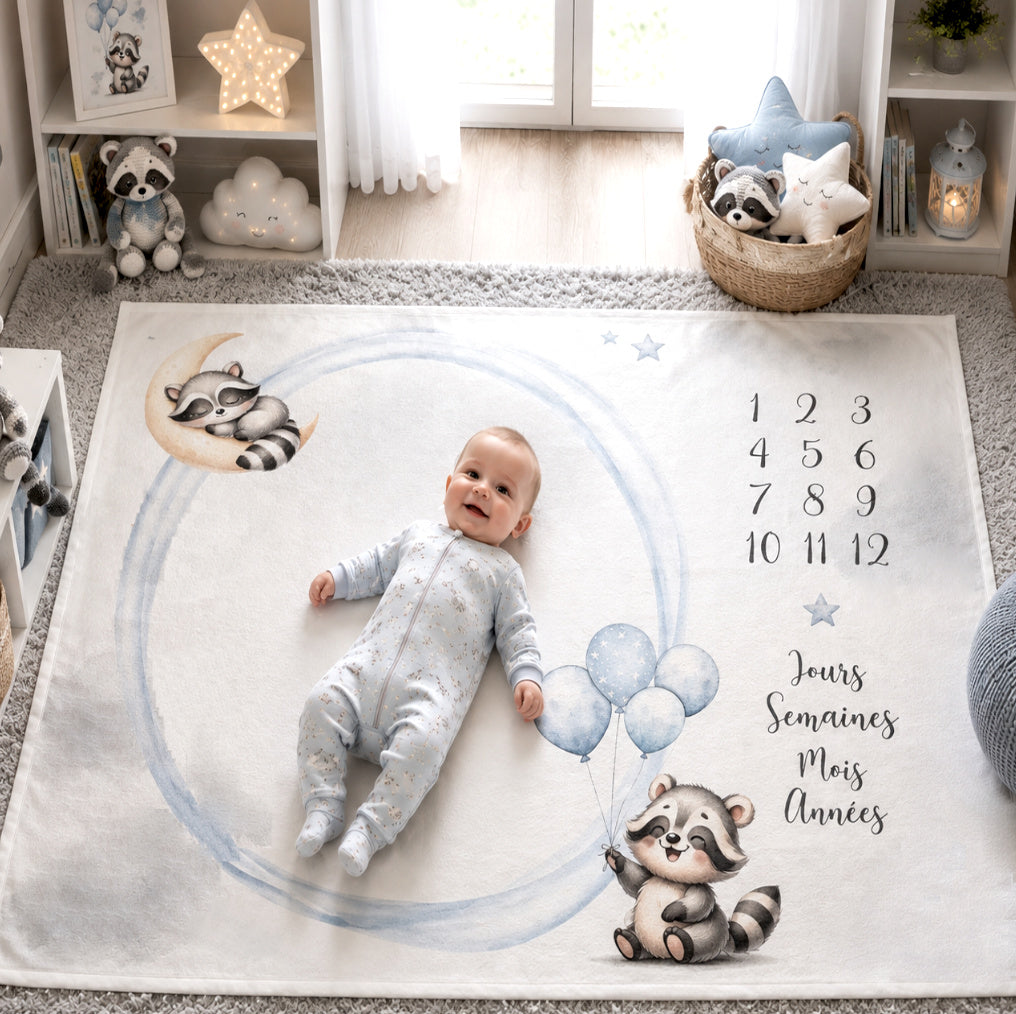 Couverture Etape Photo Raton Dans les Nuages | A personnaliser | 95cm x 75cm