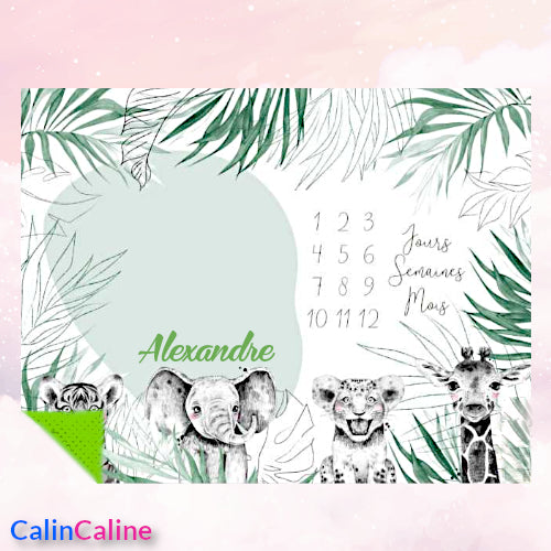 Couverture Etape Savane Vert | A personnaliser | 95cm x 75cm