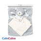 Pack Bébé A Personnaliser | Couverture Eté Grise 75cm x 90cm + Doudou Ourson 35cm