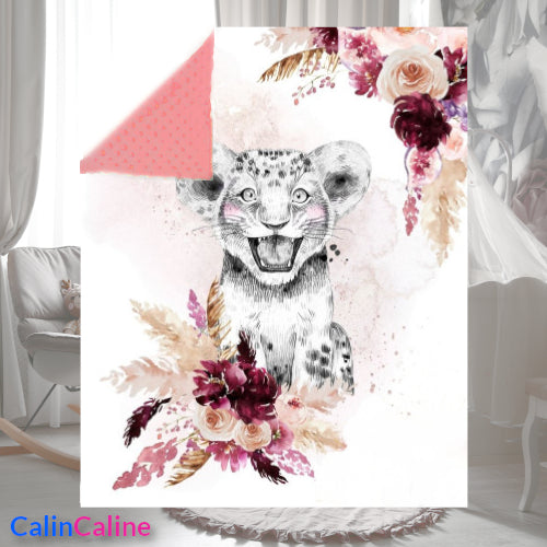 Burgundy Cub Plaid Blanket | 70cm x 95cm | Choice of minky color