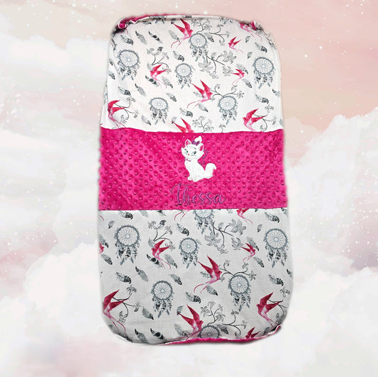 Créez Votre Couverture Bébé 70cm x 95cm | Coton et Minky Fille | Modèle 2