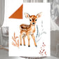 Couverture Plaid Biche Forêt Enchantée | 70cm x 95cm | Minky au choix