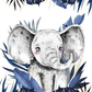 Couverture Plaid Bébé Eléphant Bleu | 70cm x 95cm | Couleur minky au choix
