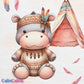 Couverture Plaid Bébé | Hippopotame Boho | 70cm x 95cm | A Personnaliser