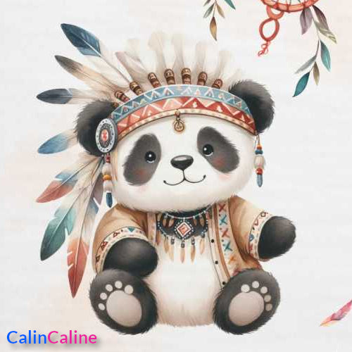 Couverture Plaid Bébé | Panda Boho Indien | 70cm x 95cm | A Personnaliser