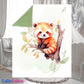 Couverture Plaid Panda Roux | 70cm x 95cm | Couleur minky au choix