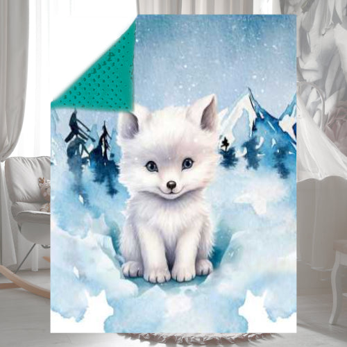 Couverture Plaid Renard Polaire | 70cm x 95cm | Couleur minky au choix