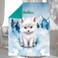 Couverture Plaid Renard Polaire | 70cm x 95cm | Couleur minky au choix