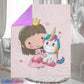 Couverture Plaid Bébé Princesse Licorne | 70cm x 95cm | Minky au choix