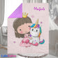 Couverture Plaid Bébé Princesse Licorne | 70cm x 95cm | Minky au choix