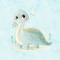 Couverture Plaid Bébé Dino Bleu | 70cm x 95cm | Couleur minky au choix