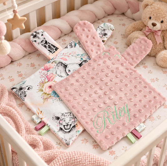 Créez Votre Doudou Animal Carré Personnalisé | Fille | 25cm x 25cm