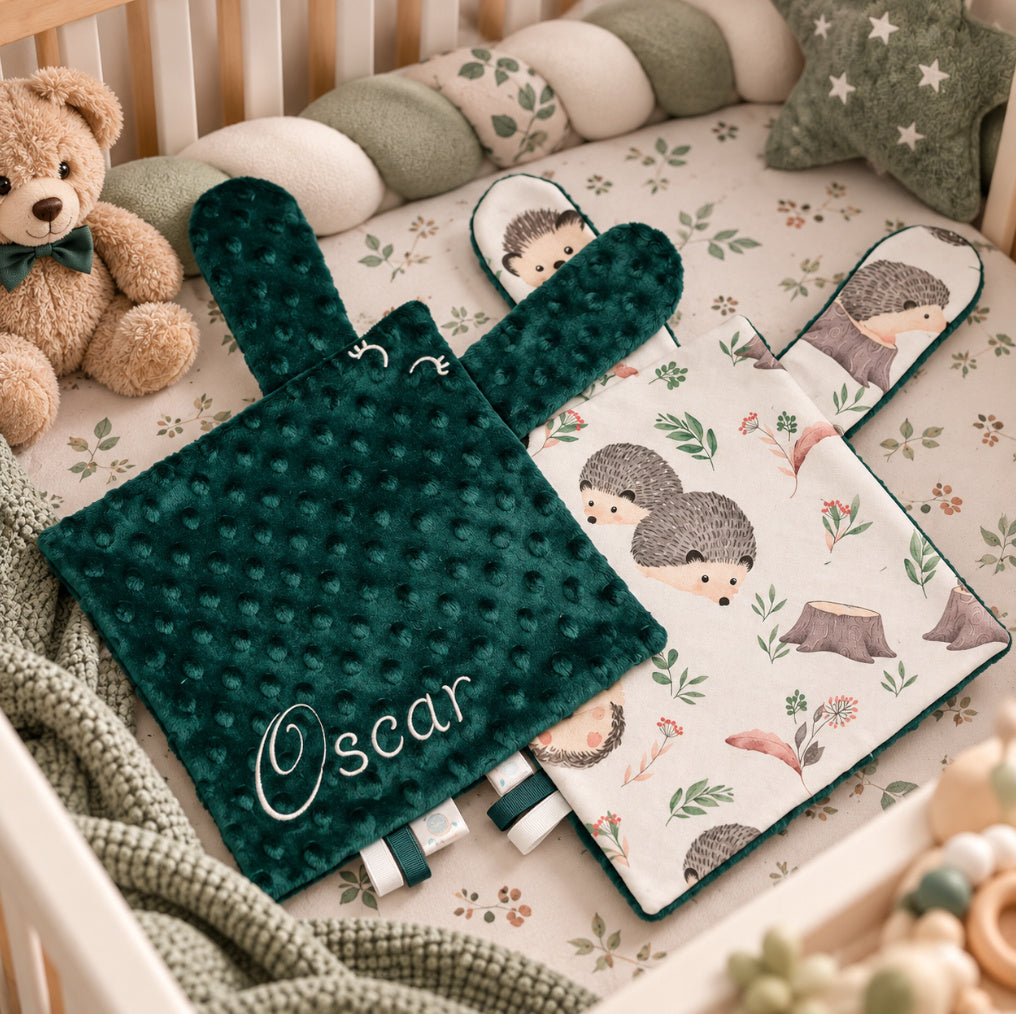 Créez Votre Doudou Animal Carré Personnalisé | Garçon | 25cm x 25cm