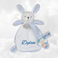 Doudou & Attache Sucette Lapinou Bleu Personnalisé | BabyNat