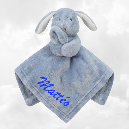 Doudou Mouchoir Lapinou Bleu 35cm | Avec Prénom Personnalisé | Baby Town