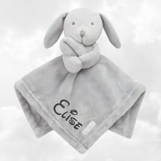 Doudou Mouchoir Lapinou Gris 35cm | Avec Prénom Personnalisé | Baby Town