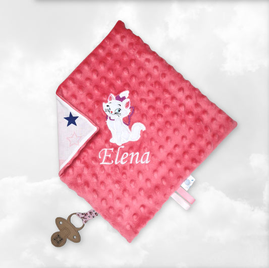 Créez Votre Doudou Coton & Minky Carré Personnalisé | 30cm | Fille