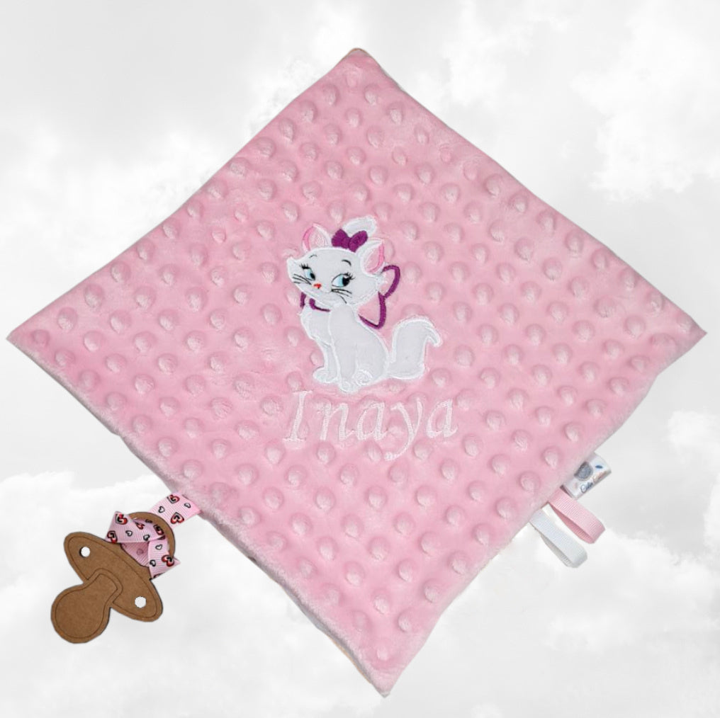 Créez Votre Doudou Double Minky Carré Personnalisé | 30cm | Fille
