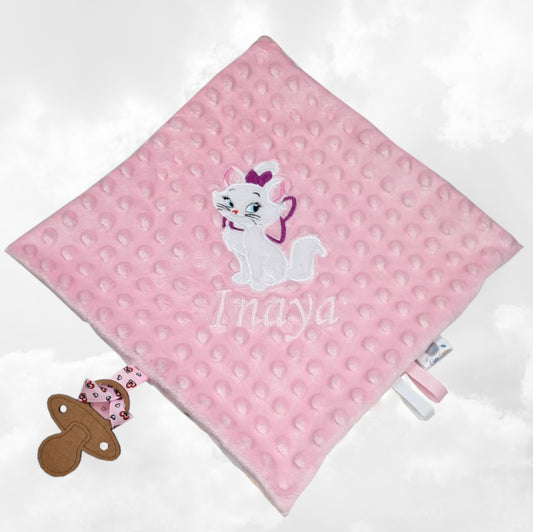 Créez Votre Doudou Double Minky Carré Personnalisé | 30cm | Fille