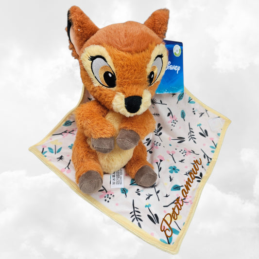Doudou Peluche Bambi 25cm avec Mouchoir Personnalisé | Nicotoy
