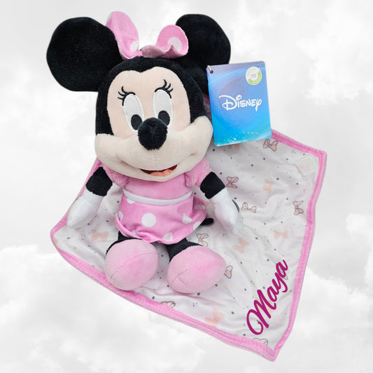 Doudou Peluche Minnie 25cm avec Mouchoir Personnalisé | Nicotoy
