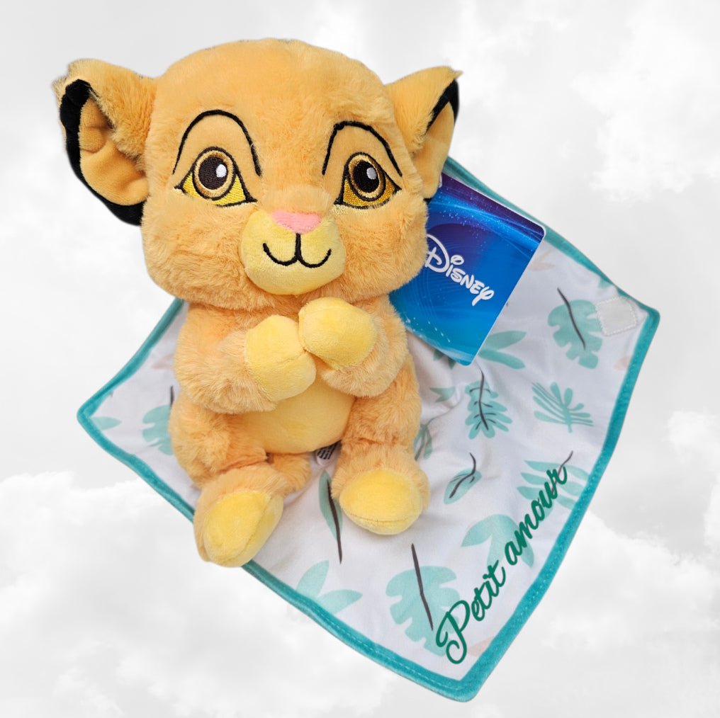 Doudou Peluche Simba 25cm avec Mouchoir Personnalisé | Nicotoy