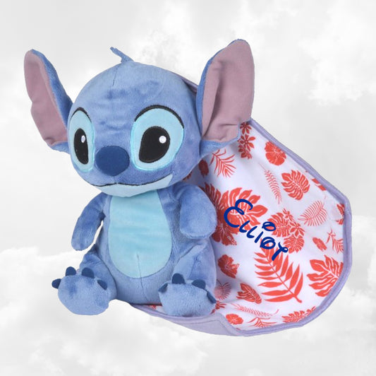 Doudou Peluche Stitch 25cm avec Mouchoir Personnalisé | Nicotoy