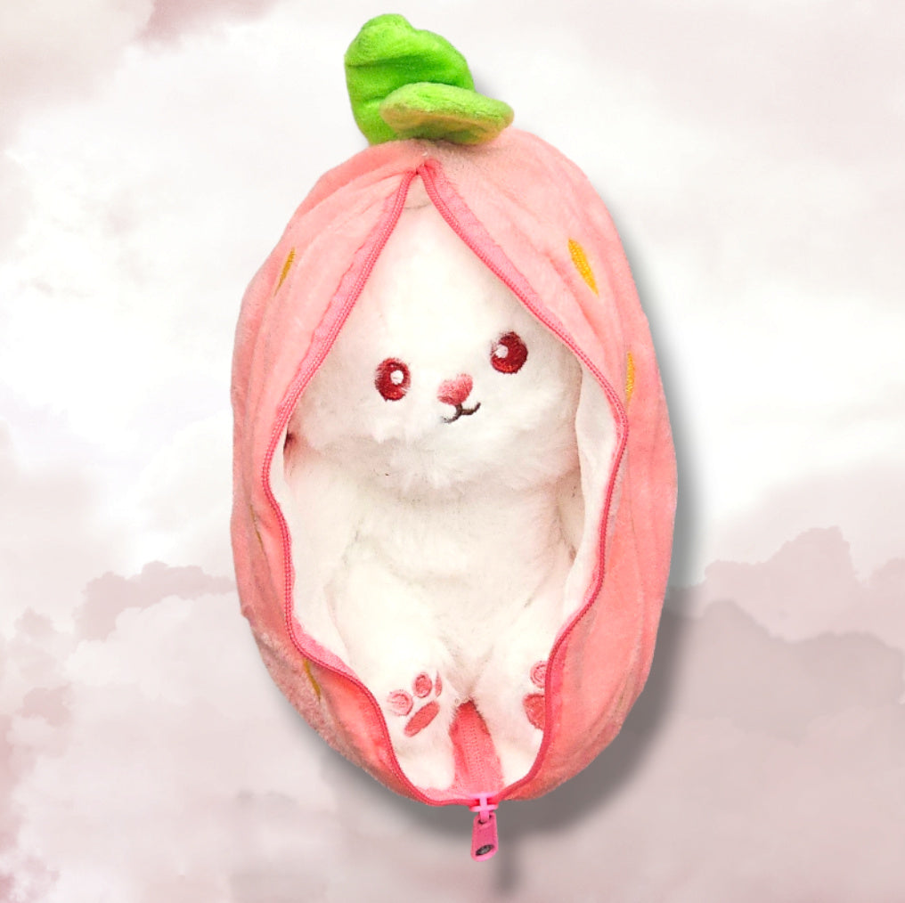 Peluche Fraise Lapinou 25cm | Personnalisée avec prénom