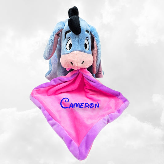 Doudou Peluche Bourriquet Violet 25cm | Mouchoir Personnalisé