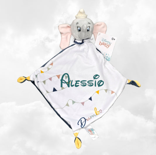 Doudou Disney Bébé Dumbo Cirque | Mouchoir 21cm | A Personnaliser